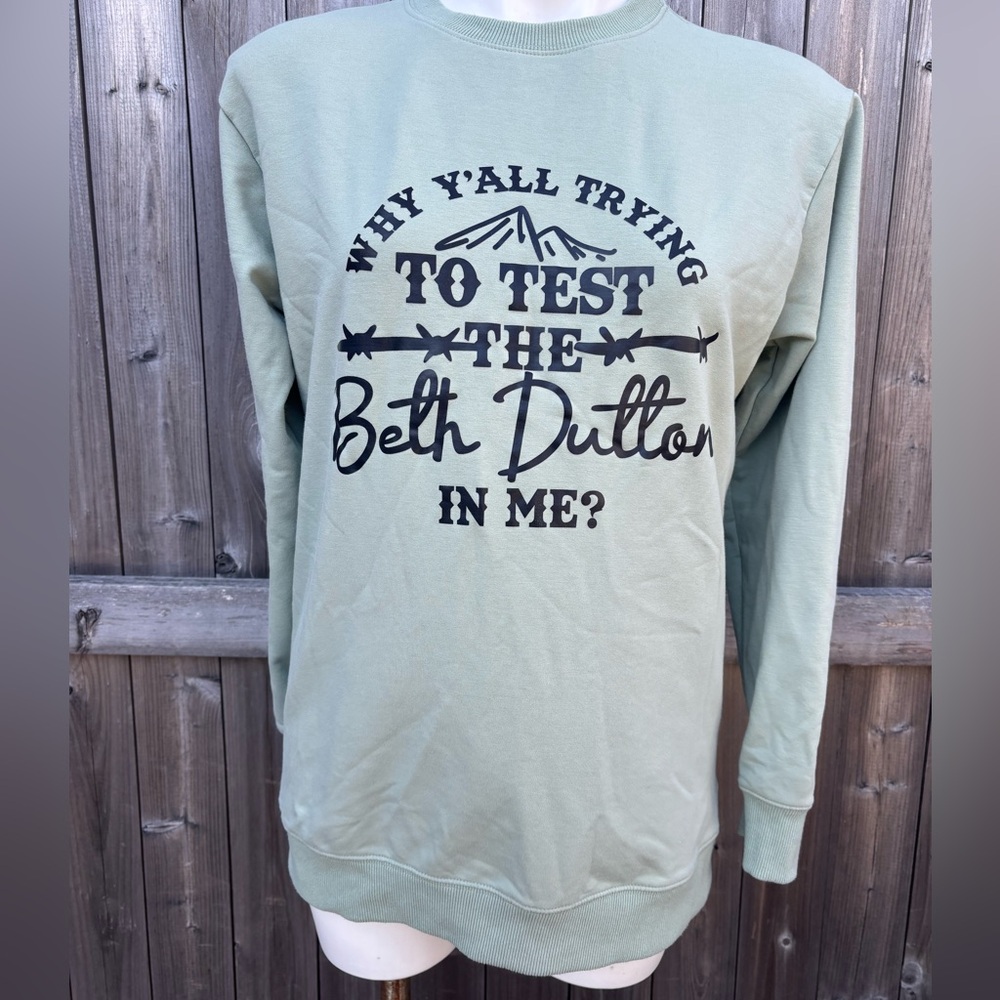 Yellowstone Long-sleeve Beth Dutton Shirt in Light Sage Green